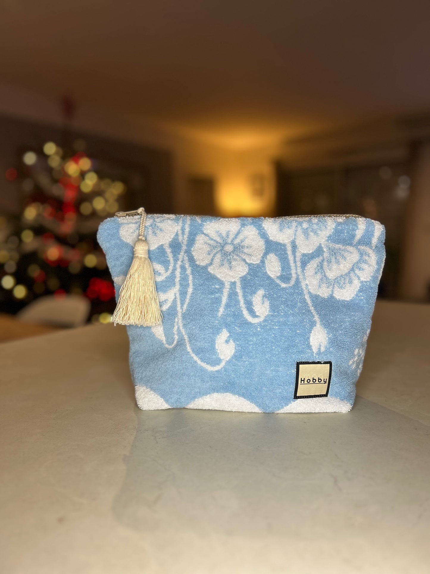 Pochette HUGE XXL blue Flowers